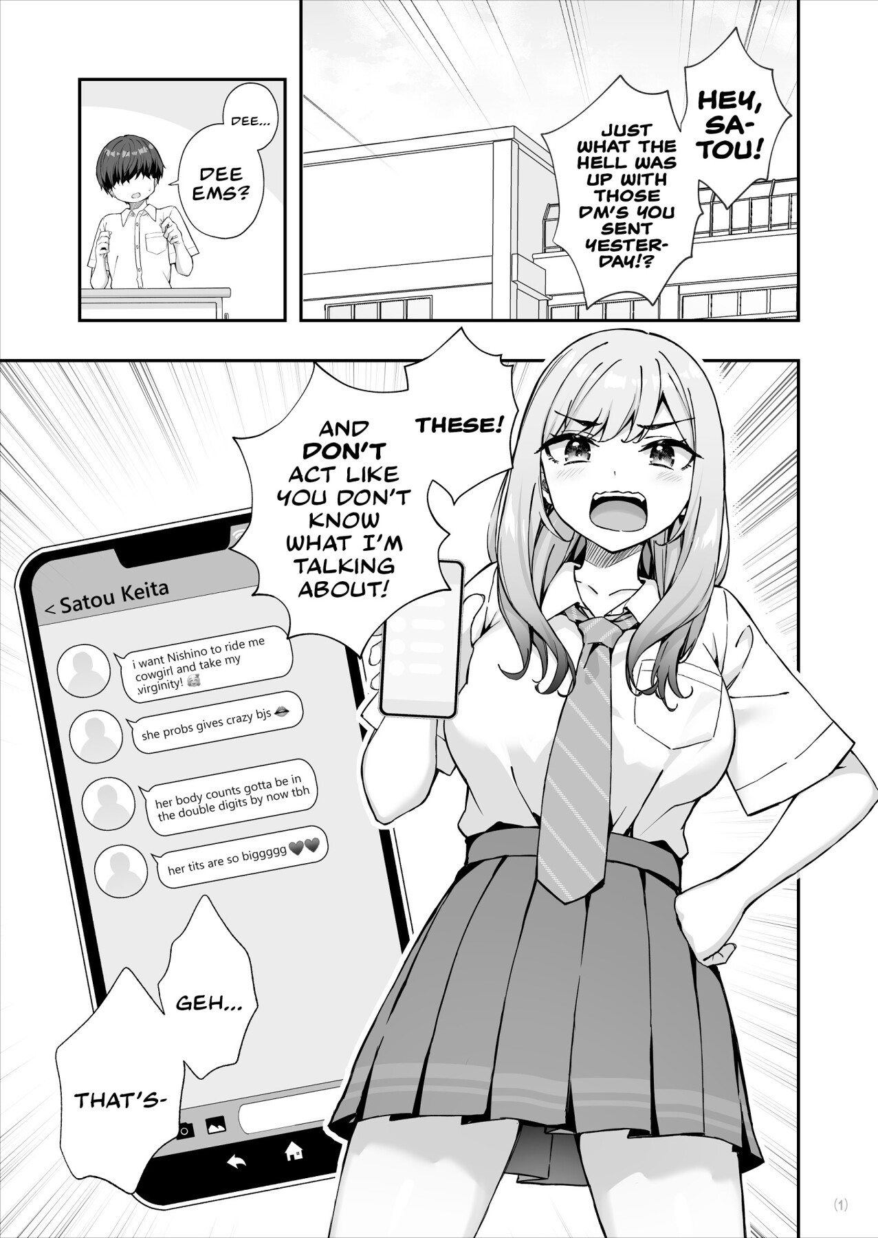 Hentai Manga Comic-The Delinquent Gyaru That I Fantasize About Found Out!-Read-2